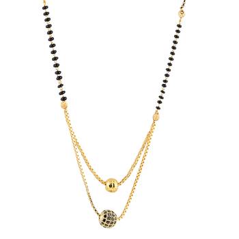 Daily Wear Gold Plated Black Diamond Mangalsutra For Women 4