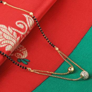 Daily Wear Gold Plated White Diamond Mangalsutra For Women 2