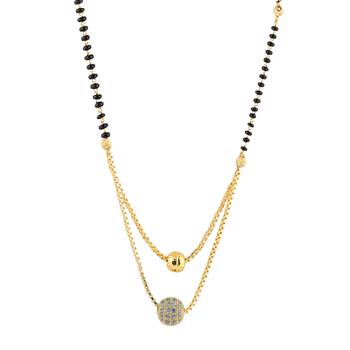 Daily Wear Gold Plated White Diamond Mangalsutra For Women 4