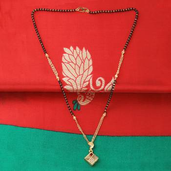 Gold Plated Designer Square Pandent Mangalsutra For Women 1