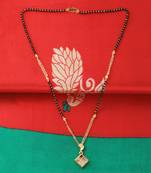 Gold Plated Designer Square Pandent Mangalsutra For Women