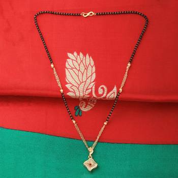 Gold Plated Party Wear Delicated Pandent  Mangalsutra For Women 1
