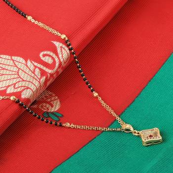 Gold Plated Party Wear Delicated Pandent  Mangalsutra For Women 2