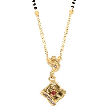 Gold Plated Party Wear Delicated Pandent  Mangalsutra For Women 4