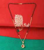 Delicated Oval Shape Pandent Gold Plated Mangalsutra For Women