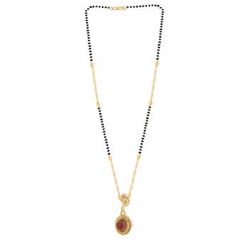 Delicated Oval Shape Pandent Gold Plated Mangalsutra For Women 3