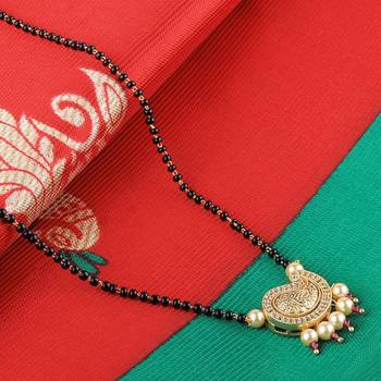 Gold Plated Party Wear Designer Pandent Mangalsutra For Women 2