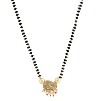 Gold Plated Party Wear Designer Pandent Mangalsutra For Women 4
