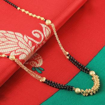 Gold Plated Three Chain Designer Mangalsutra For Women 2