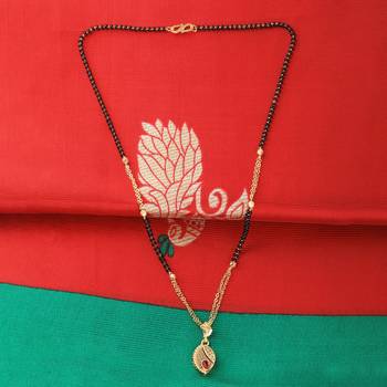 Exclusive Gold Plated Leave Shape Pandent Mangalsutra For Women 1