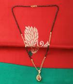 Exclusive Gold Plated Leave Shape Pandent Mangalsutra For Women