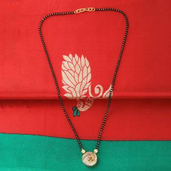 Gold Plated Daliy Wear Round Shape Pandent Mangalsutra For Women 1
