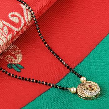 Gold Plated Daliy Wear Round Shape Pandent Mangalsutra For Women 2
