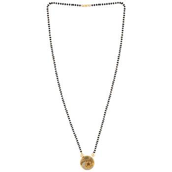 Gold Plated Daliy Wear Round Shape Pandent Mangalsutra For Women 3