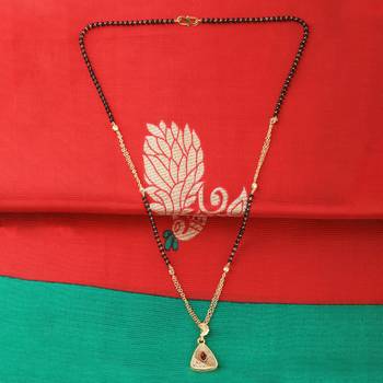 Gold Plated Triangle Shape Pandent Daily Wear Mangalsutra For Women 1