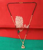 Gold Plated Triangle Shape Pandent Daily Wear Mangalsutra For Women