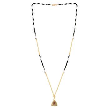 Gold Plated Triangle Shape Pandent Daily Wear Mangalsutra For Women 3