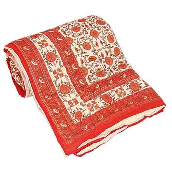 orange cotton Handcrafted Jaipuri Razai (Quilt) 1