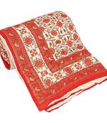 orange cotton Handcrafted Jaipuri Razai (Quilt)
