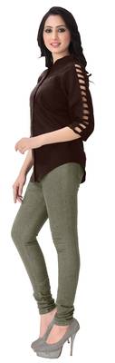 Coffee plain viscose rayon tops 3