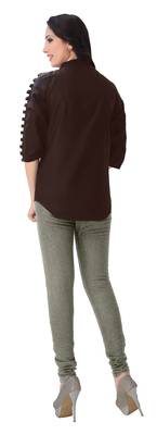 Coffee plain viscose rayon tops 5