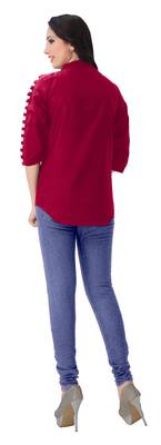 Pink plain viscose rayon tops 5
