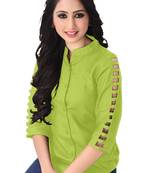 Parrot green plain viscose rayon tops