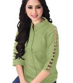 Light green plain viscose rayon tops