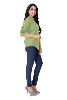 Light green plain viscose rayon tops 3