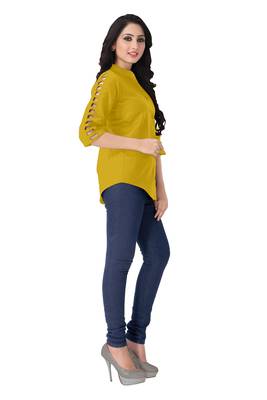 Yellow  plain viscose rayon tops 3