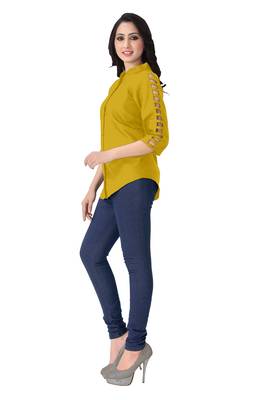 Yellow  plain viscose rayon tops 4