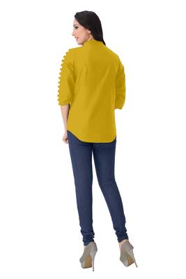 Yellow  plain viscose rayon tops 5