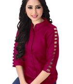Dark pink plain viscose rayon tops