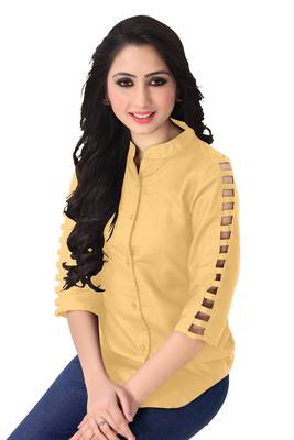 Cream plain viscose rayon tops 1