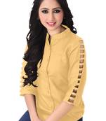 Cream plain viscose rayon tops