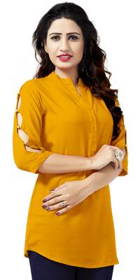 Yellow plain viscose rayon tops 1