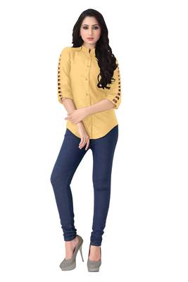 Cream plain viscose rayon tops 2
