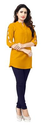 Yellow plain viscose rayon tops 2