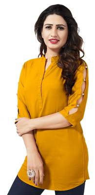 Yellow plain viscose rayon tops 3