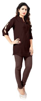 Coffee plain viscose rayon tops 4