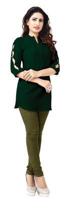 Dark green plain viscose rayon tops 2