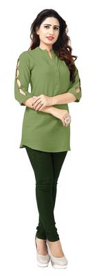 Light green plain viscose rayon tops 2