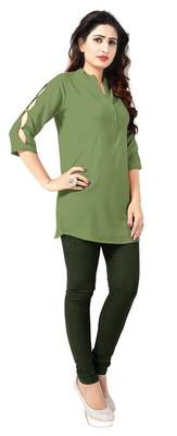 Light green plain viscose rayon tops 4