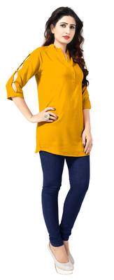 Yellow plain viscose rayon tops 5