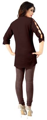 Coffee plain viscose rayon tops 5