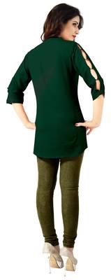 Dark green plain viscose rayon tops 4