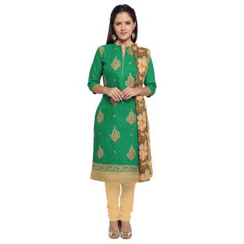 Green embroidered cotton salwar 1