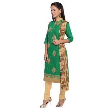 Green embroidered cotton salwar 2