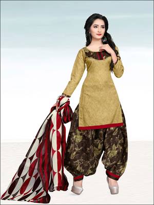 Beige printed cotton salwar 1