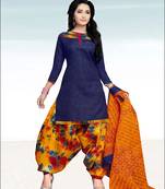 Blue plain cotton salwar